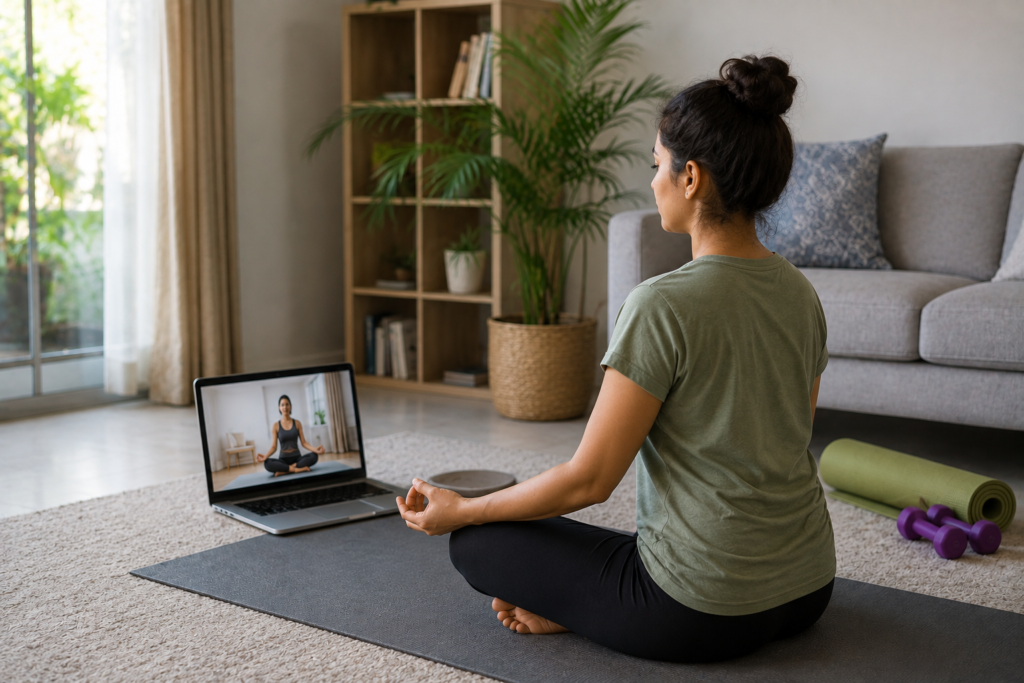 Online yoga class