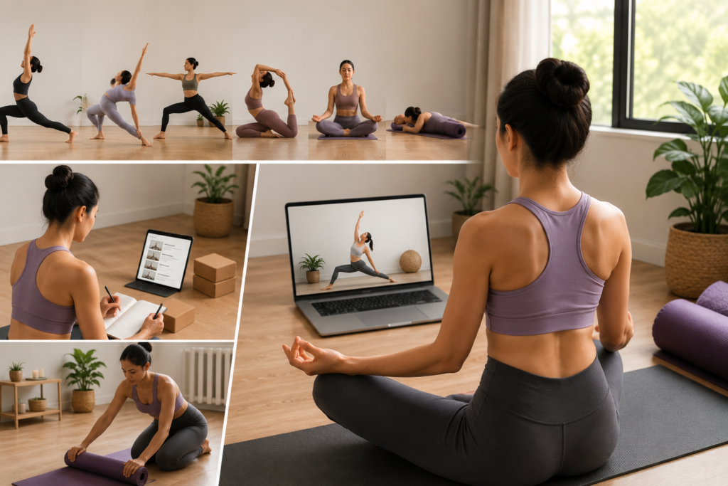 Woman practicing yoga
