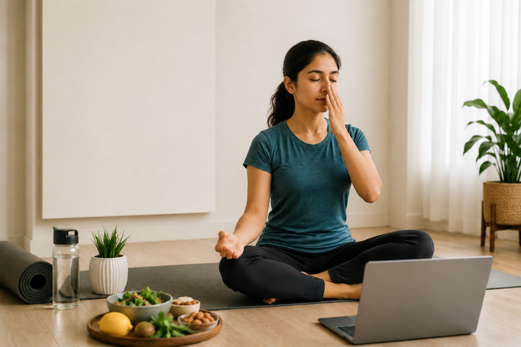 Woman Practicing Pranayama