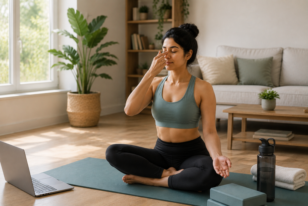 Breathing meditation pose