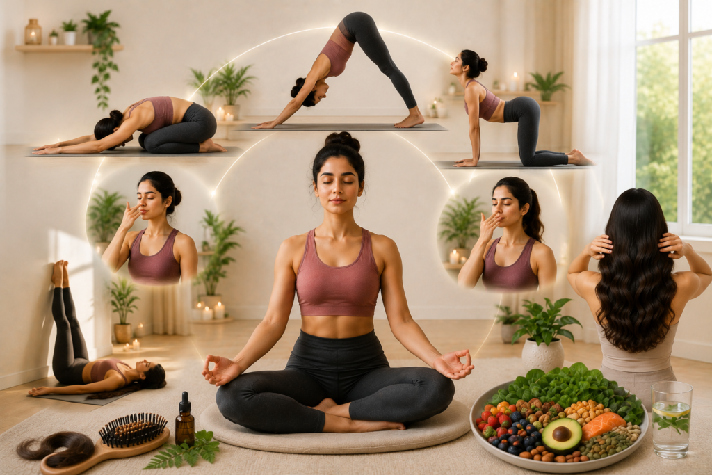 Woman Meditating Calmly