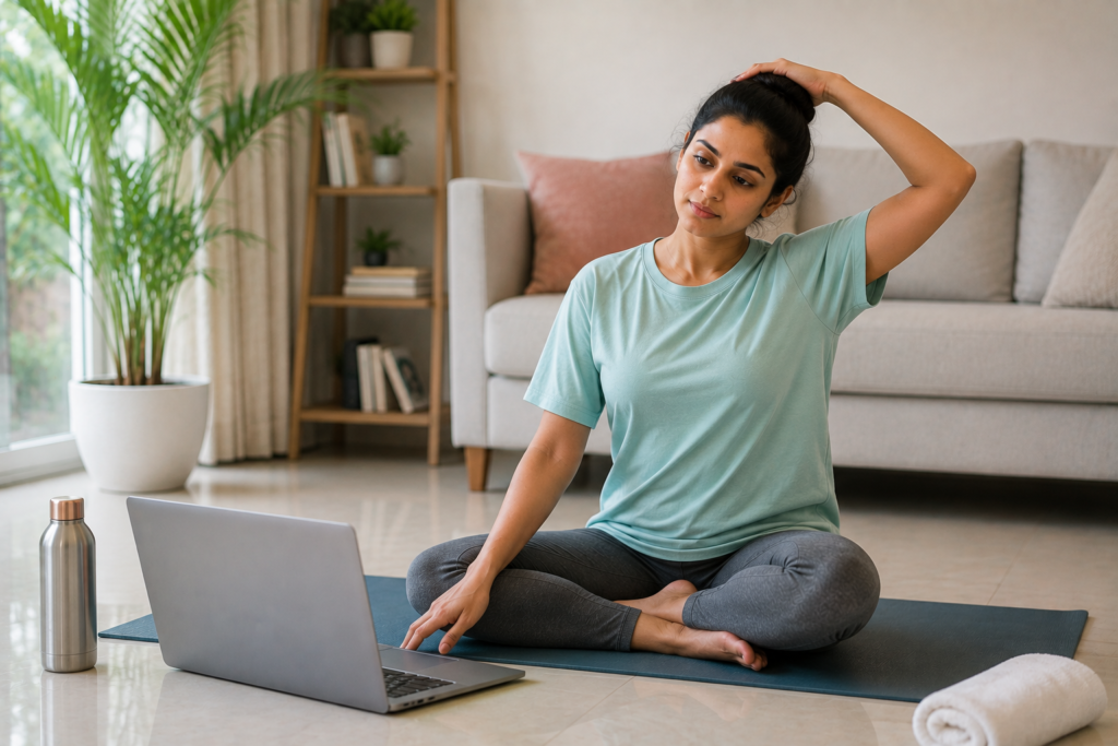 Home yoga session