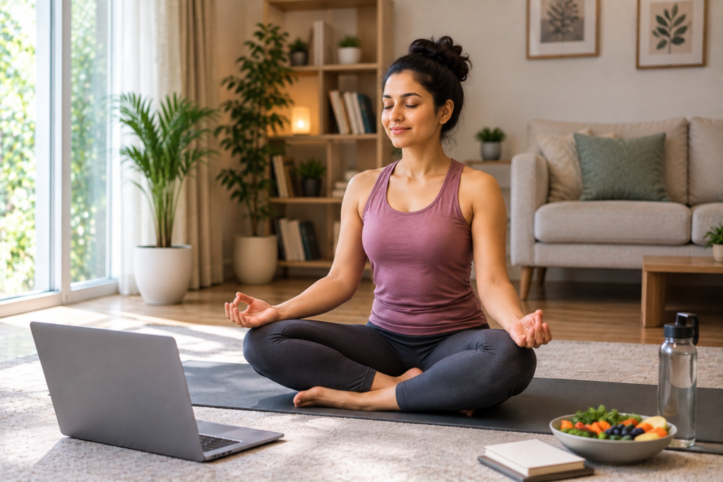 Peaceful yoga session