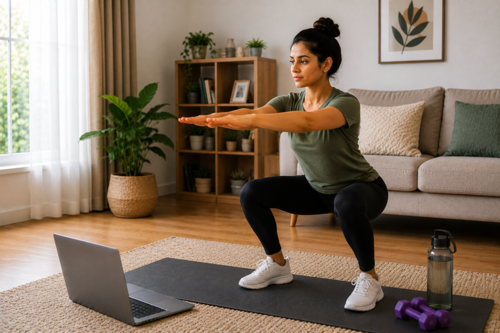 Virtual yoga class